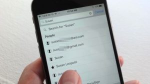 e-mail messages - iOS Mail Search select a contact