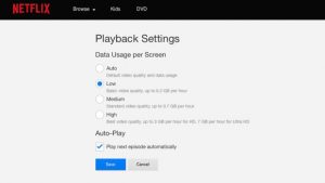 weak wi-fi signal - Netflix playback bandwidth settings