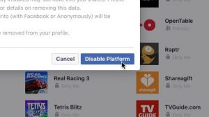 Turn off Facebook Platform