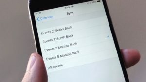 iOS Calendar Sync setting