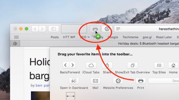 apple safari shift reload toolbar button