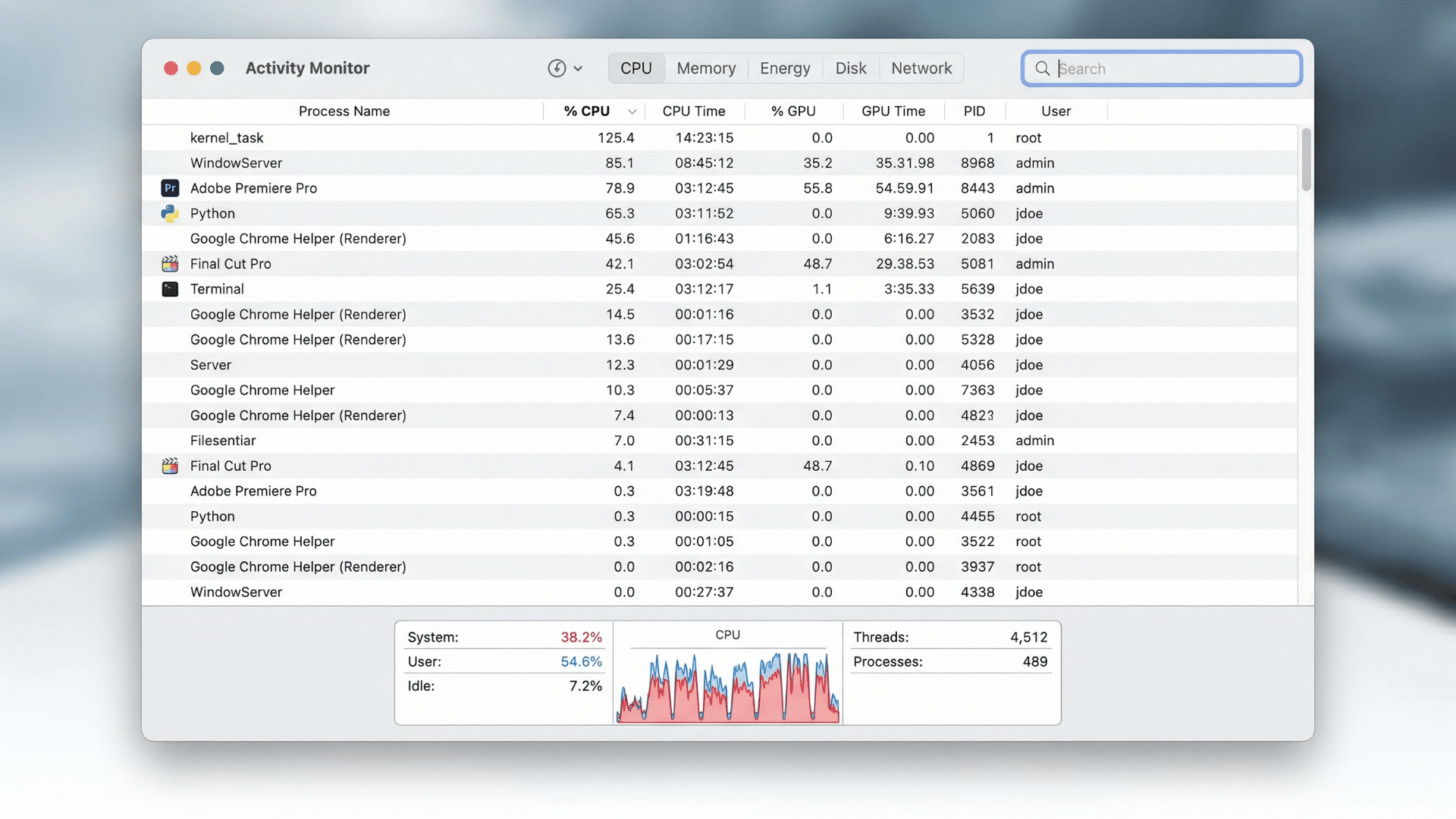 Mac Activity Monitor showing high CPU usage — check Activity Monitor for heavy processes on Mac slowing your system.