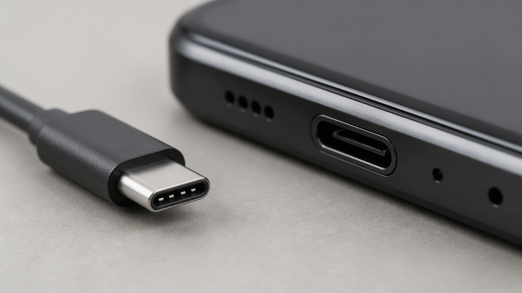 Lightning Connector aligned with device port on plain background