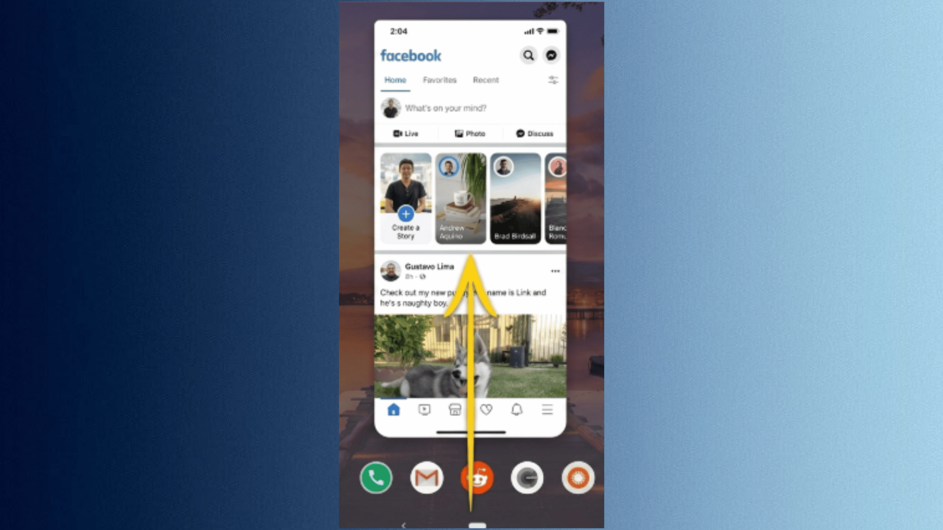 smartphone-showing-facebook-home-feed-with-upward-swipe-gesture-indicating-refresh-facebook-feed-action