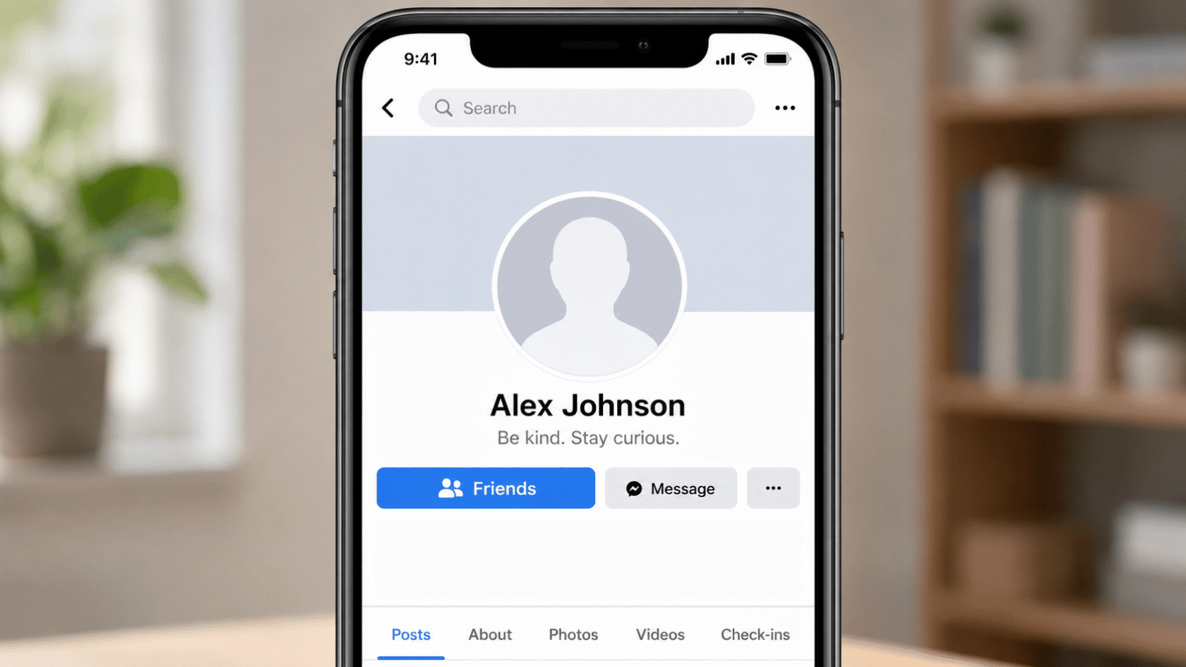 Mobile profile screen showing friend status button switching between Friends and Add Friend states