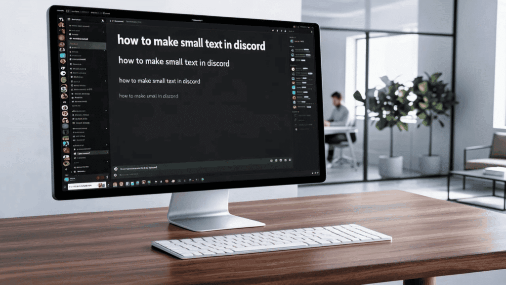 How to make small text in Discord using text formatting options shown on a desktop screen.
