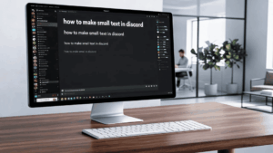 How to make small text in Discord using text formatting options shown on a desktop screen.