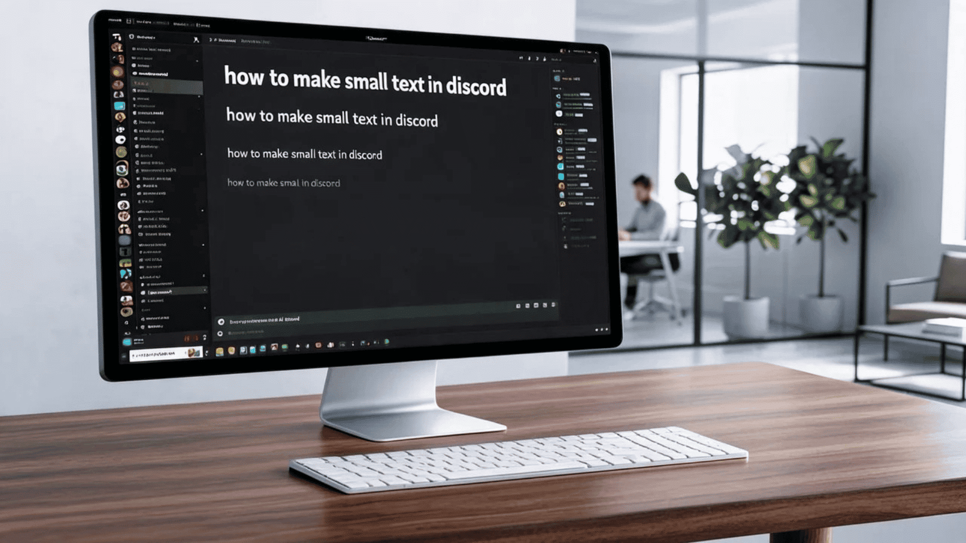 How to make small text in Discord using text formatting options shown on a desktop screen.
