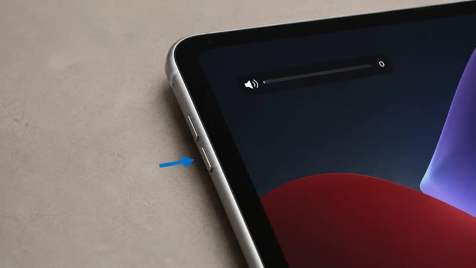 ipad side volume buttons used to lower sound level and mute ringer