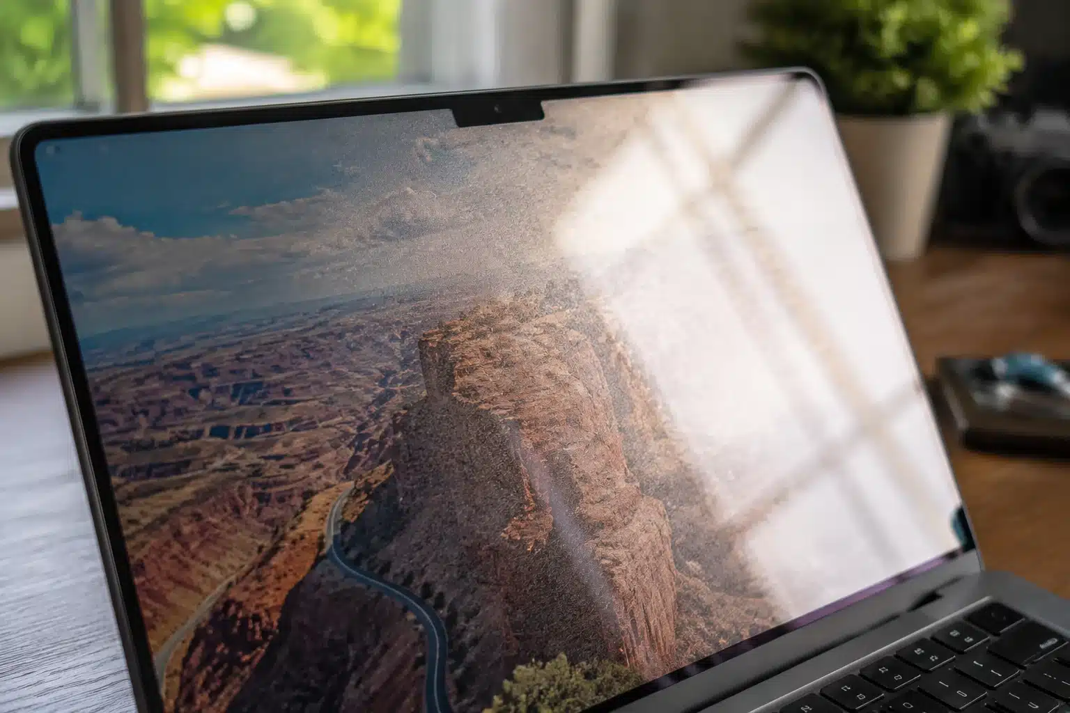 microscopic glass surface concept showing how nano texture reduces screen reflections