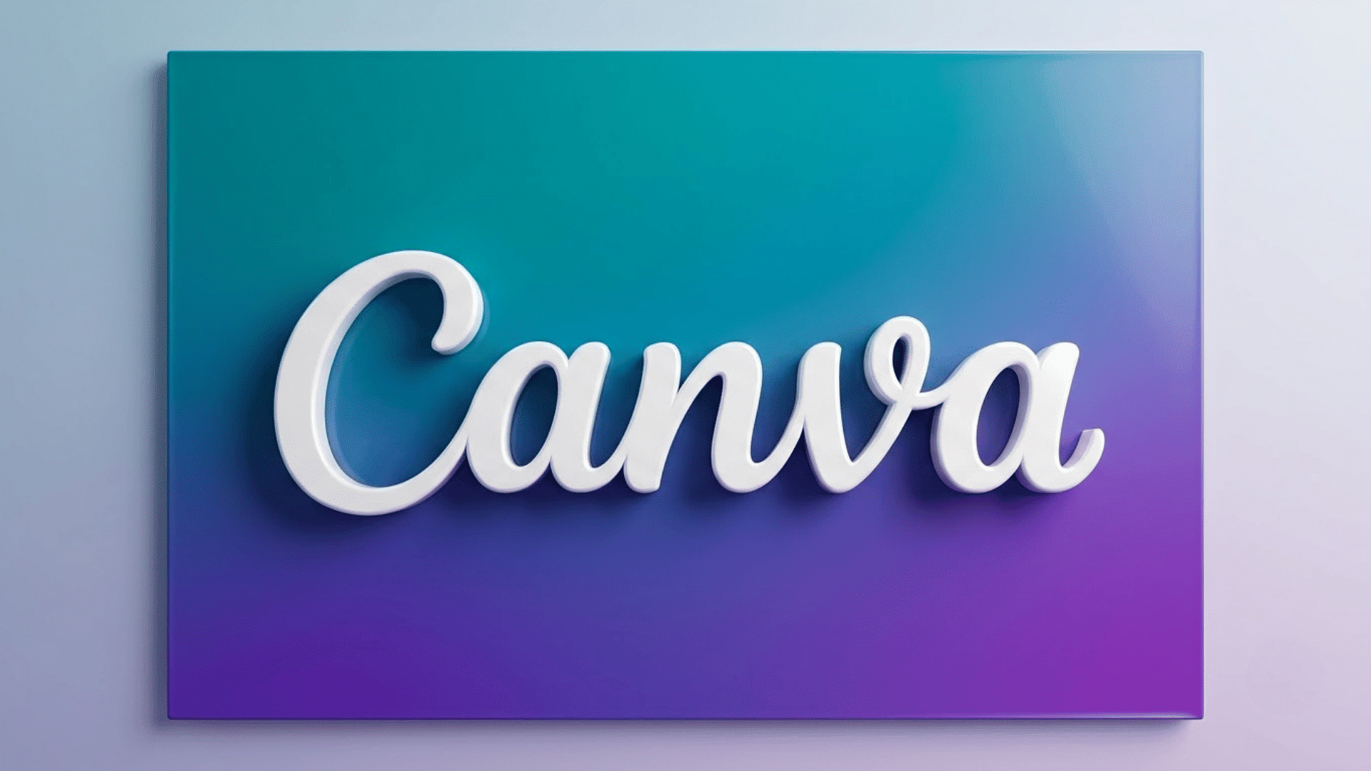Canva logo in white script on a blue and purple gradient background.