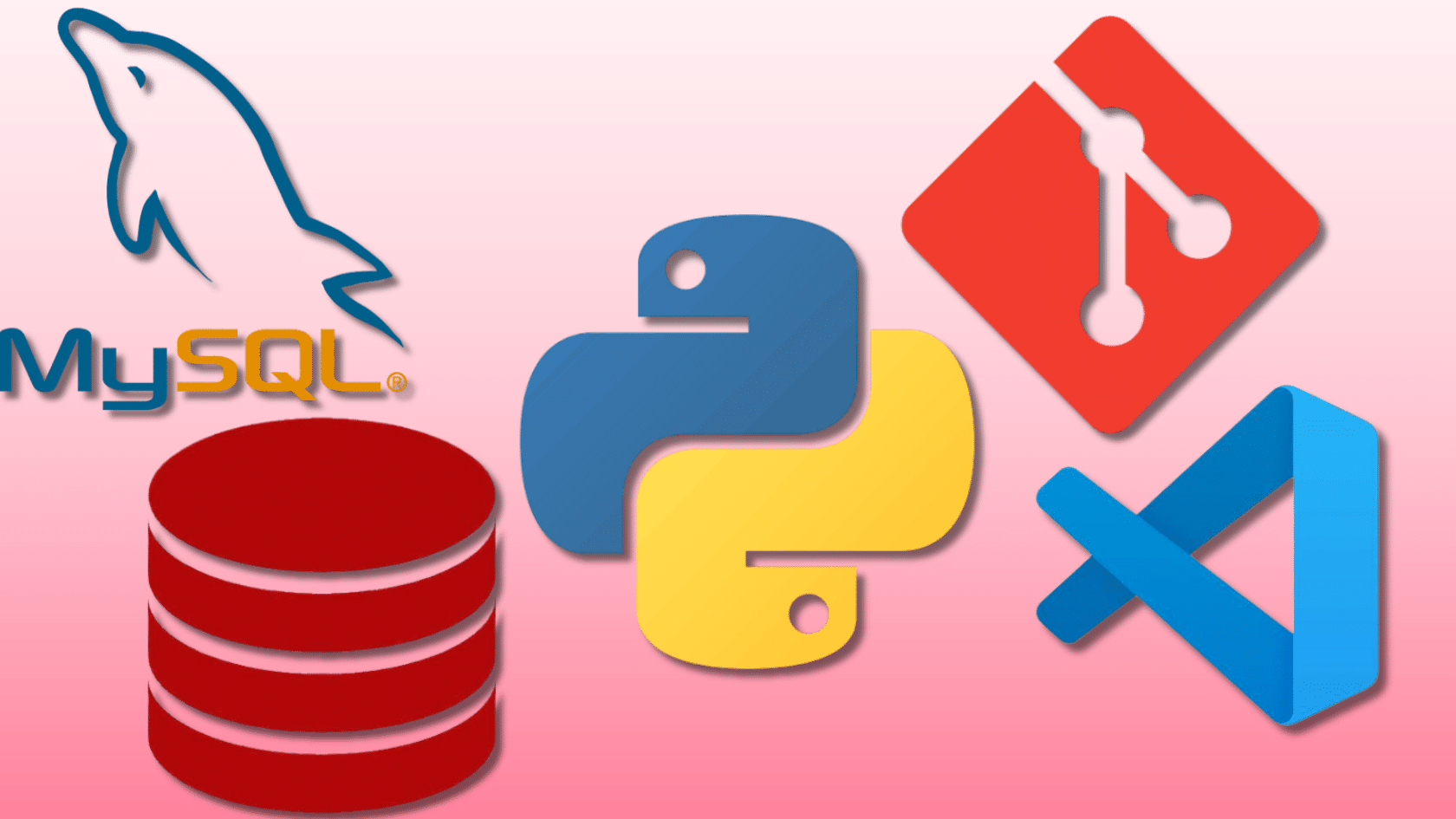 Development and database software tools featuring Python, MySQL, Git, and coding platforms.