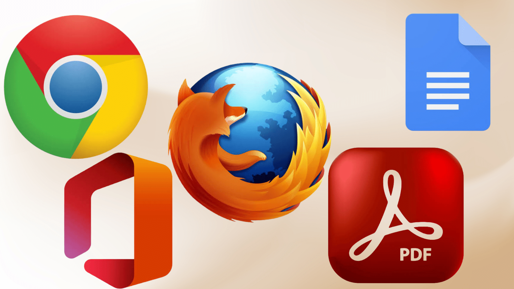 Productivity and document software tools featuring web browsers, PDF, office, and file apps.