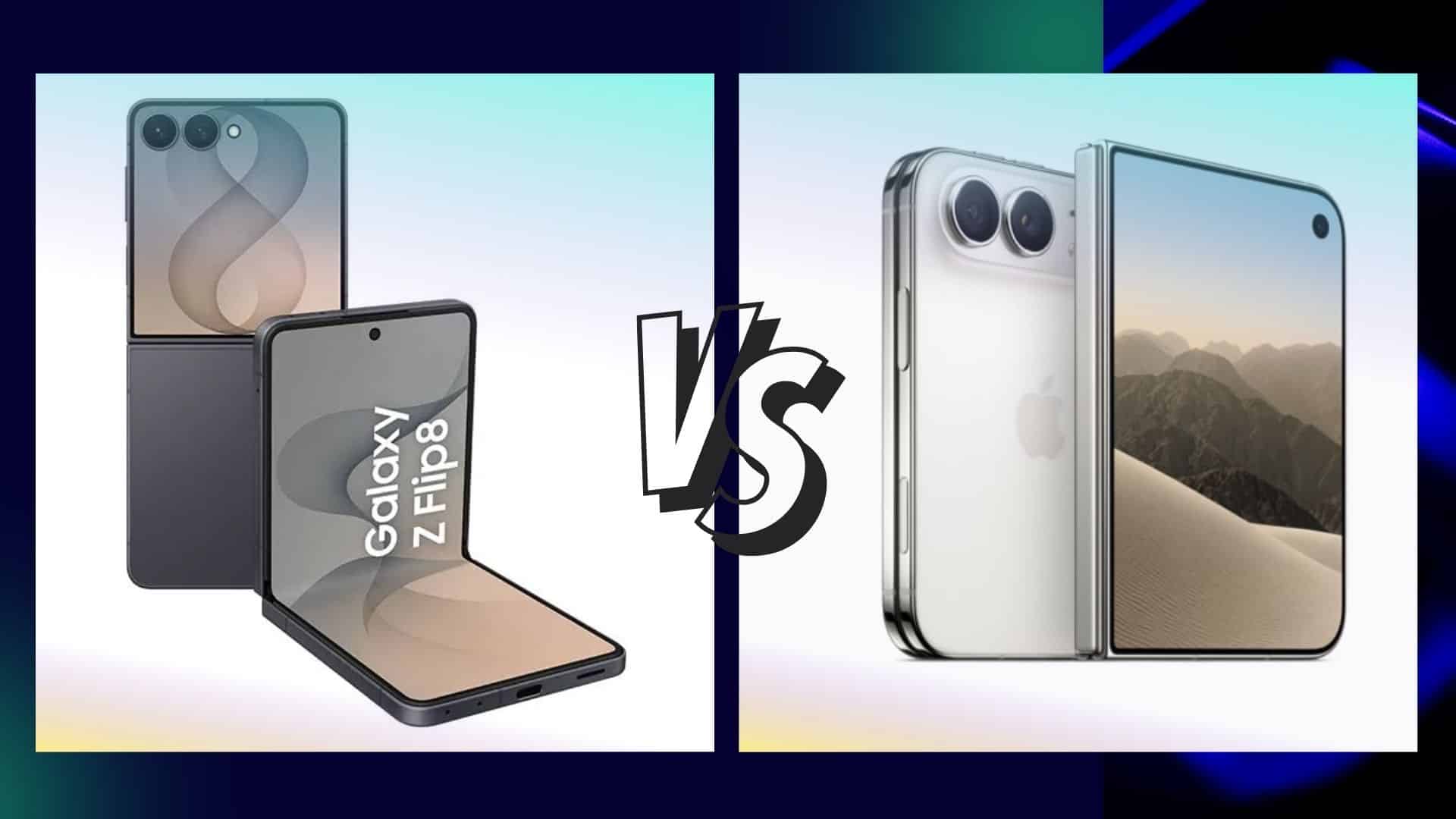 samsung fold vs iphone duo showing two foldable phones side by side with inner displays and camera designs